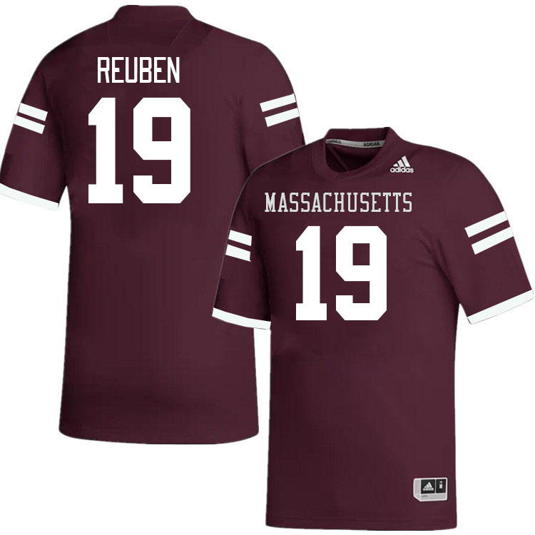 Massachusetts Minutemen #19 Etinosa Reuben College Football Jerseys Stitched-Maroon